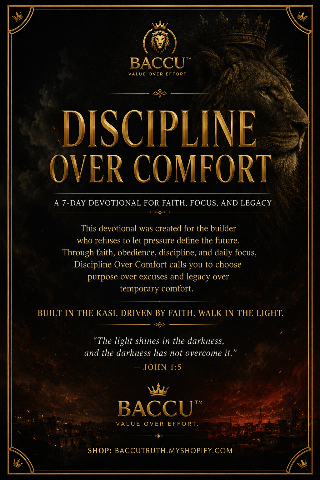 BACCU™ Discipline Over Comfort — 7-Day Devotional
