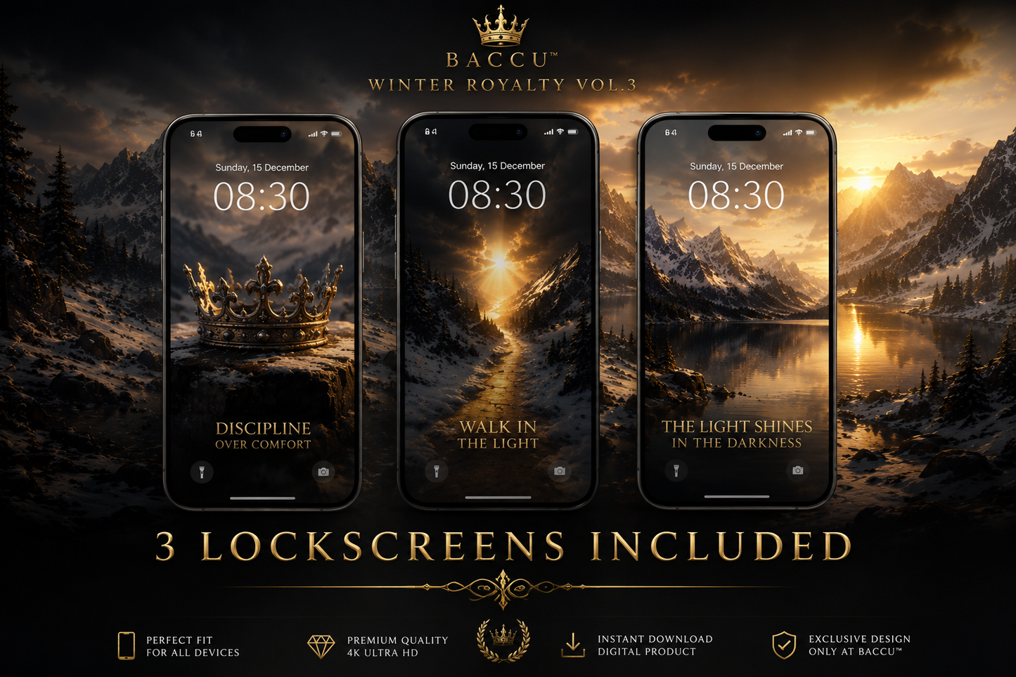 BACCU™ Winter Royalty Vol. 3 — Digital Wallpaper Collection
