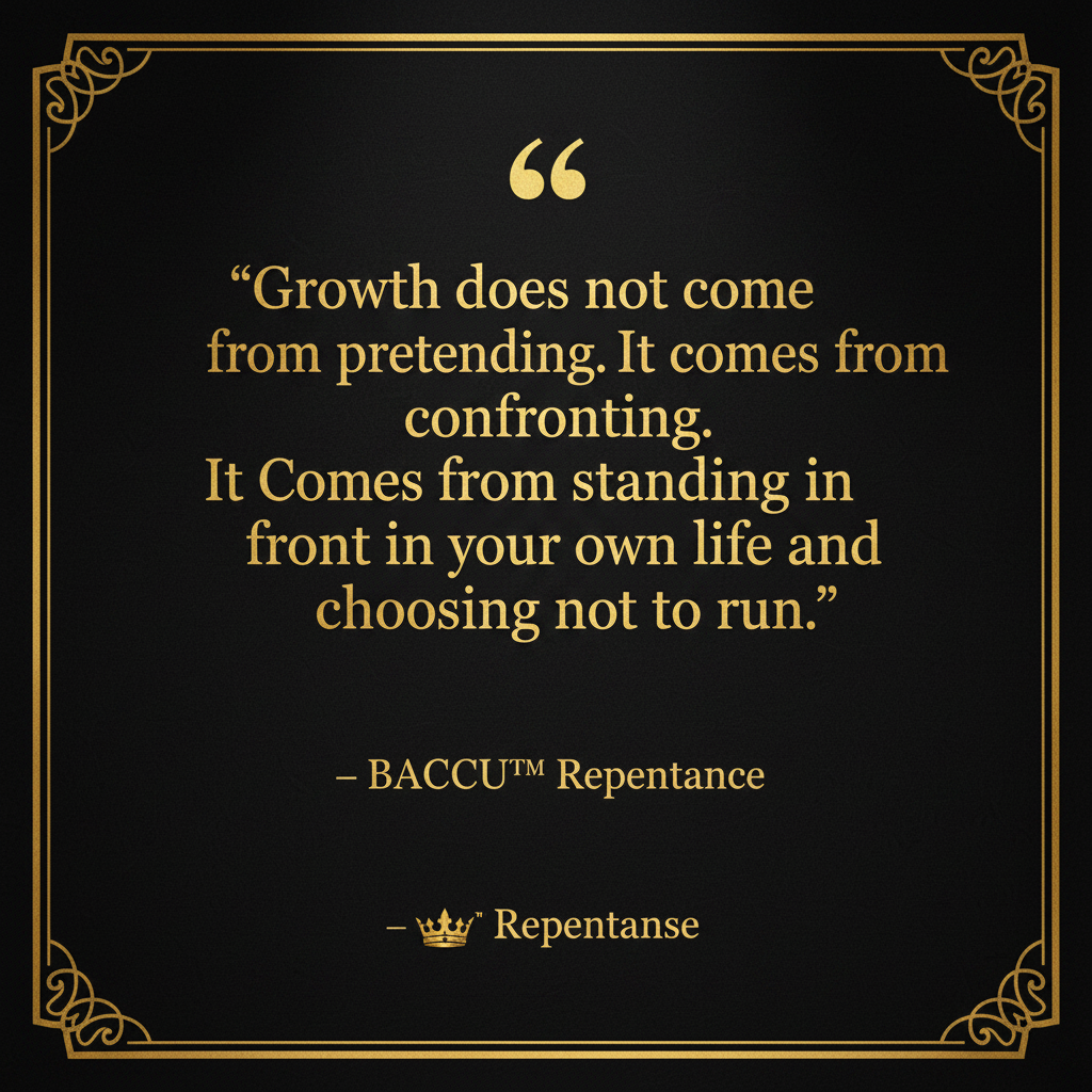 Repentance — Quote Card 3: Growth Comes From Confronting | BACCU™